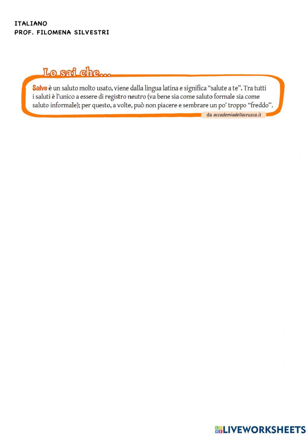 I saluti in italiano