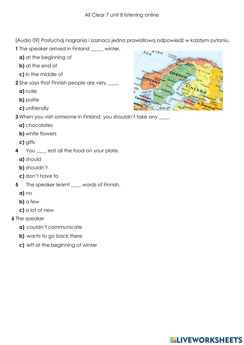 All clear unit 8 listening