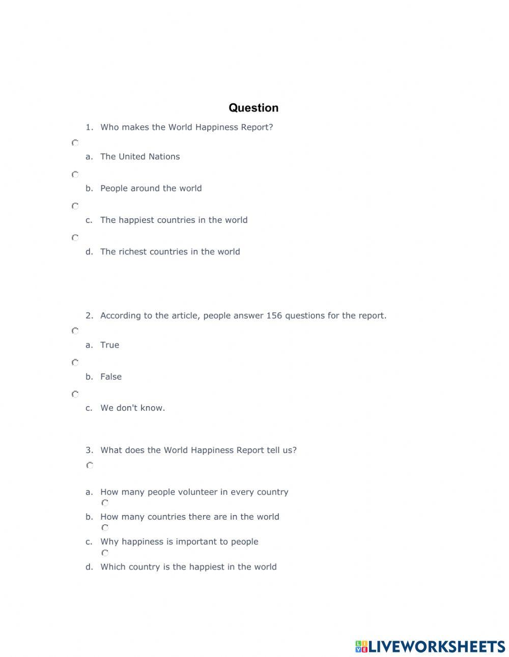 Reading comprehension