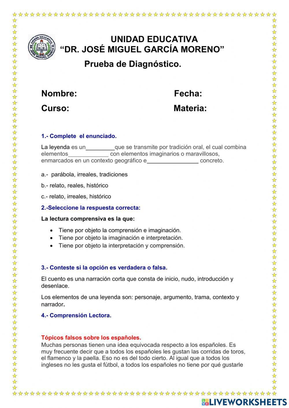 Prueba de diagnóstico