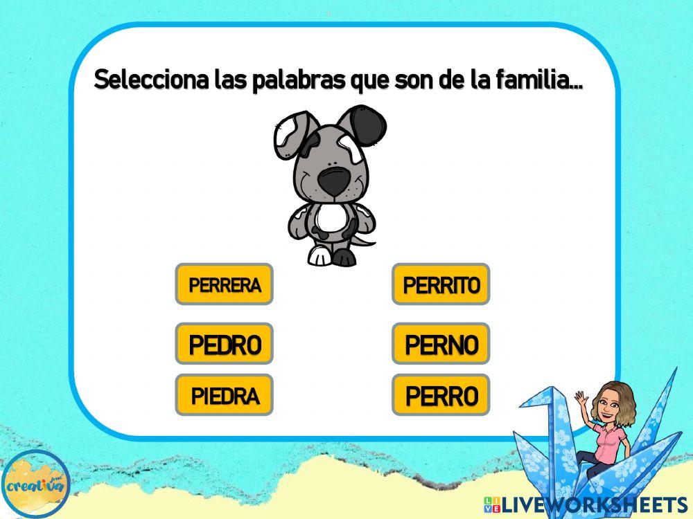 Familia de palabras