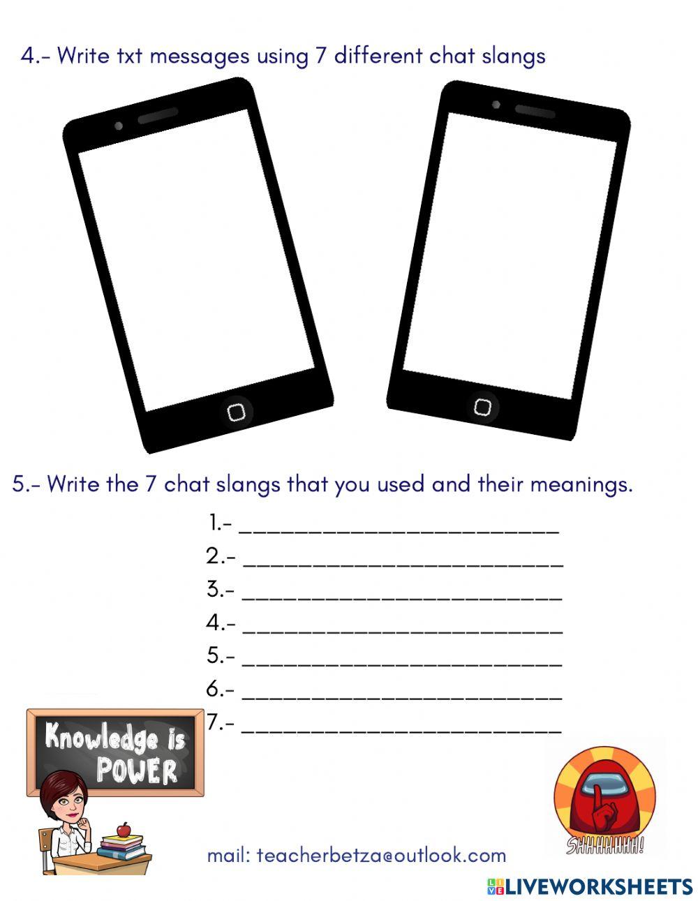 Tag questions and chat slangs