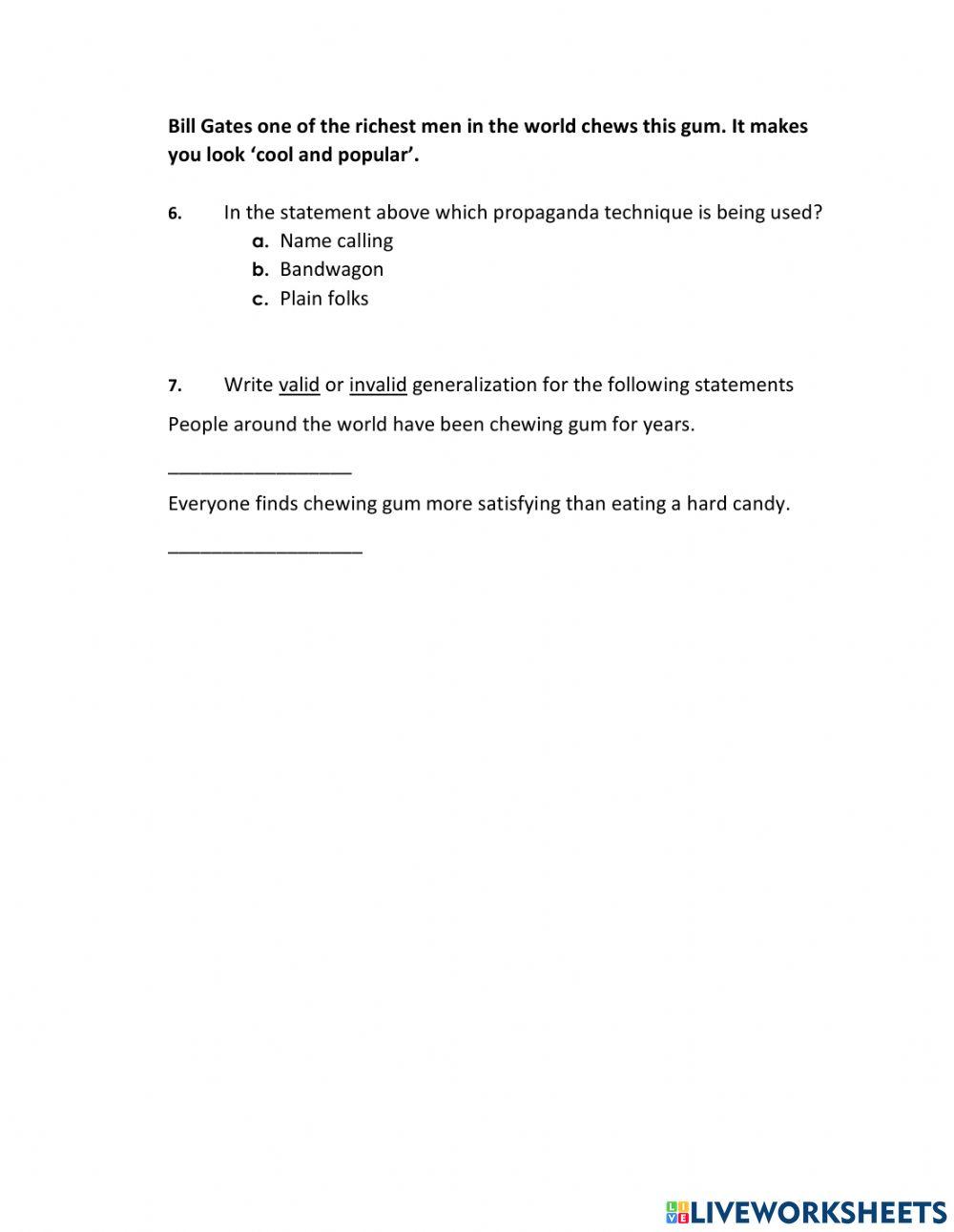 Listening Comprehension propaganda