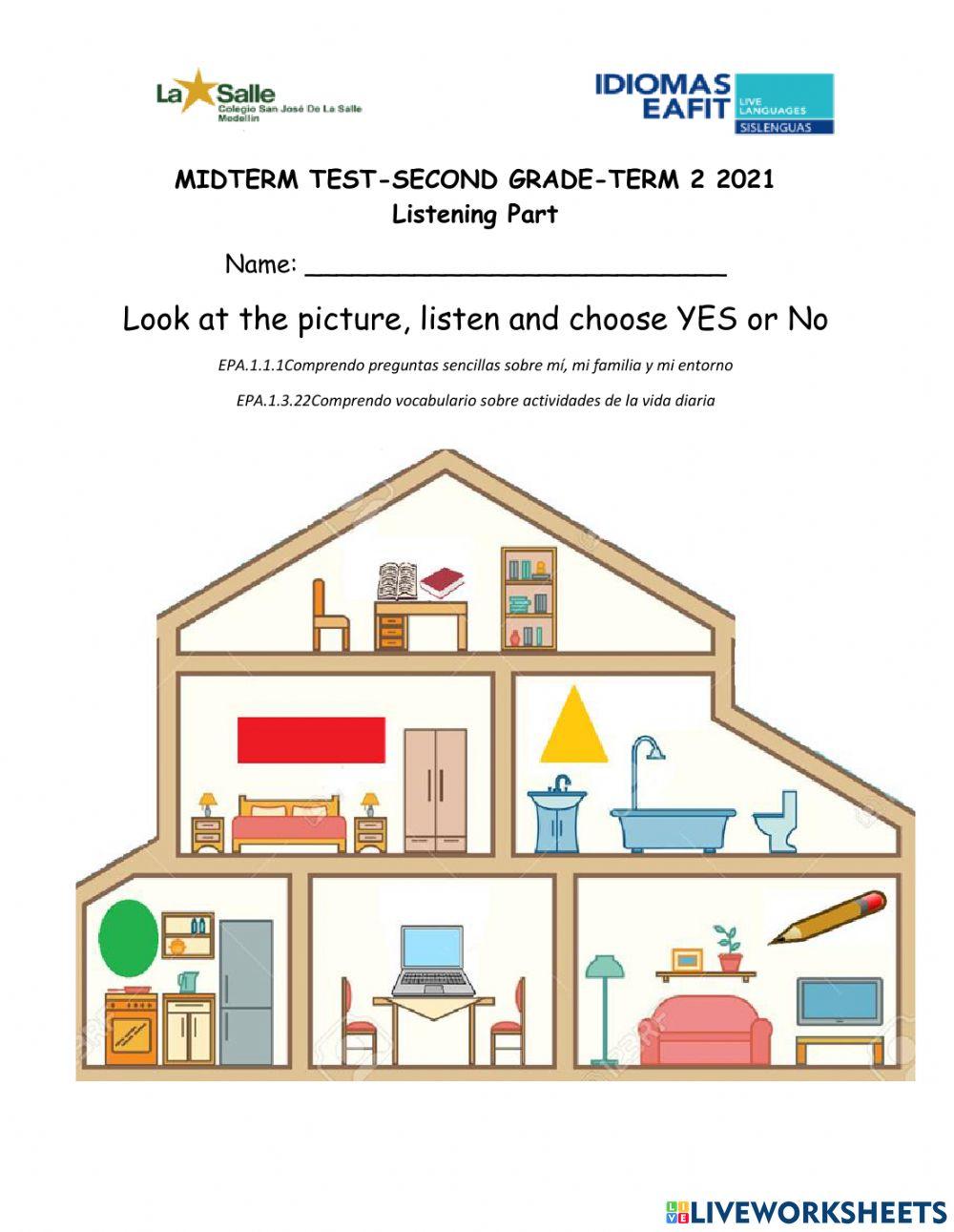 Listening part: Parts of the house