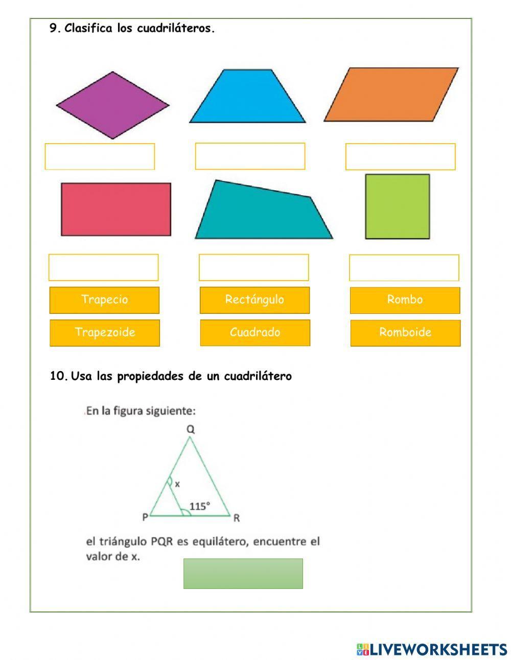 Examen Bimestral Primaria Geometría 6to