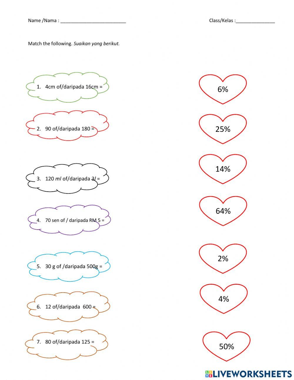 Fractions,decimal and percentages