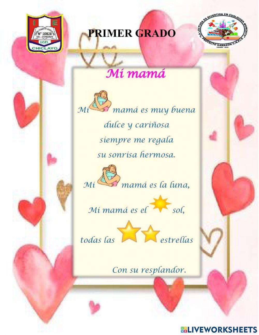 Poesía -mi mamá--primer grado