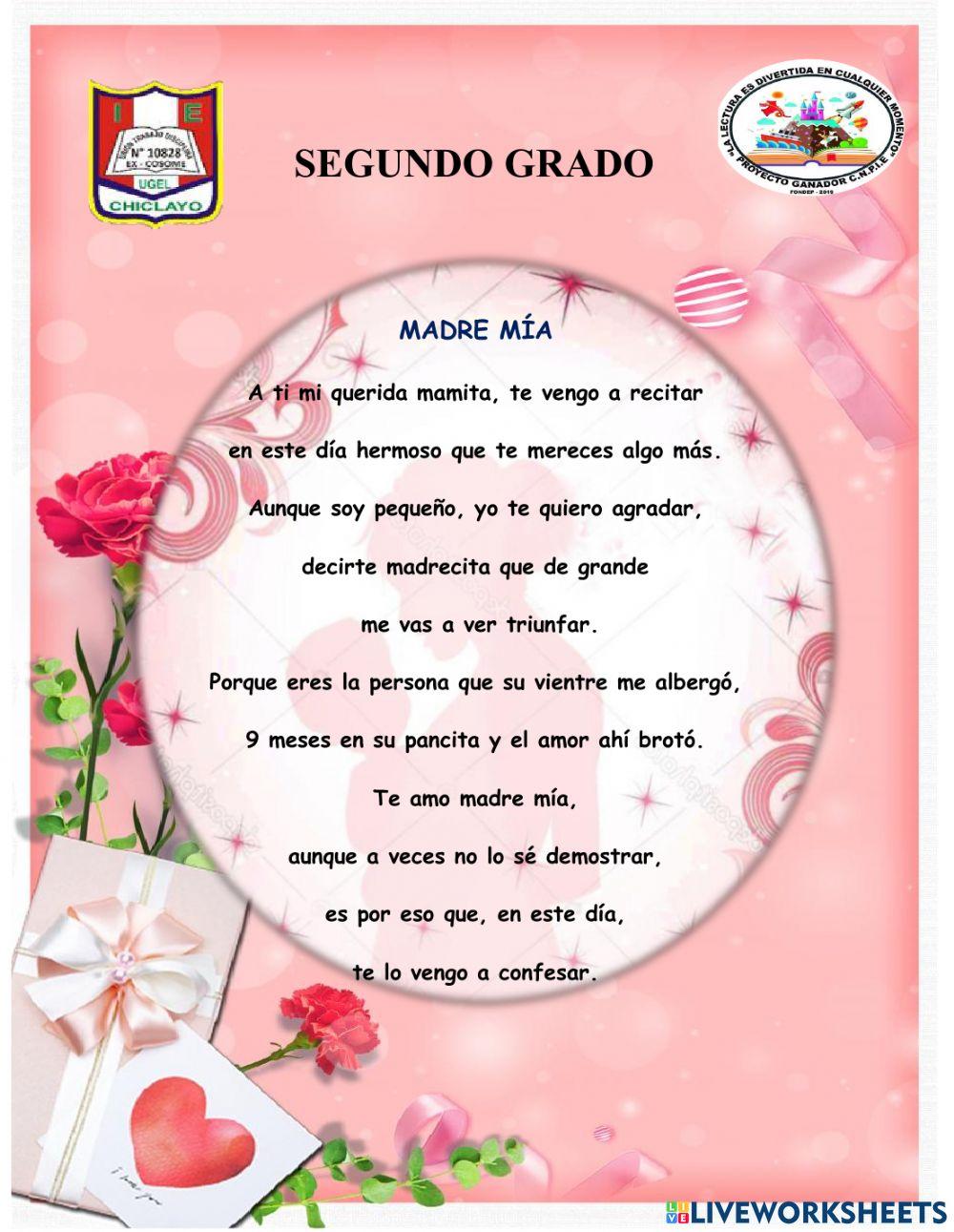 Poesía -madre mía-- segundo grado