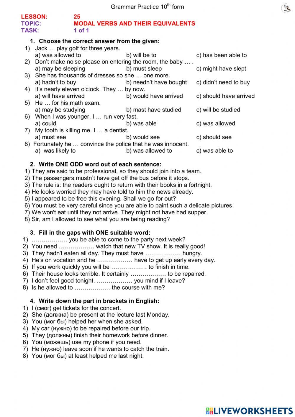 Modal Verbs and Structures