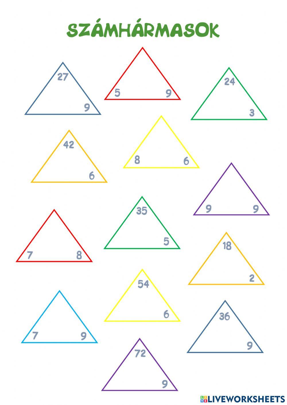 Számhármasok 2. osztály 3.