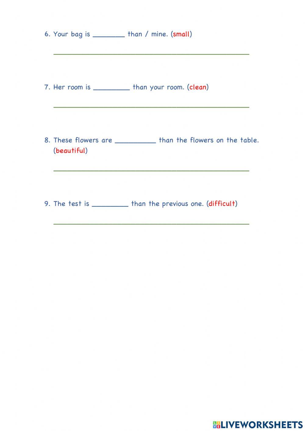 Unit 1:Comparative Adjectives-3