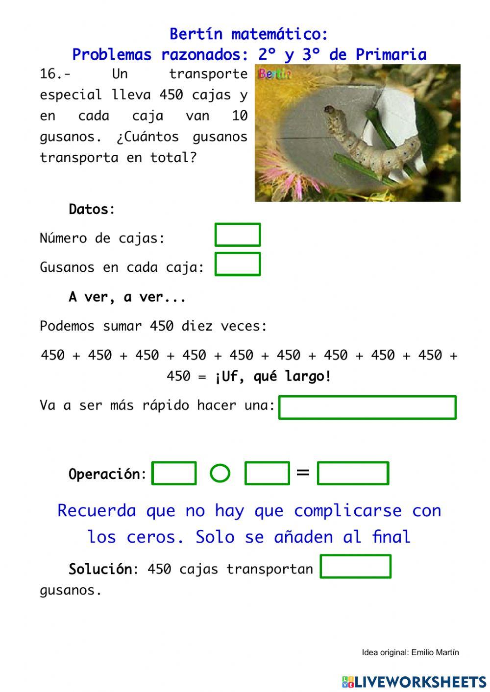 16- Problemas razonados de multiplicaciones