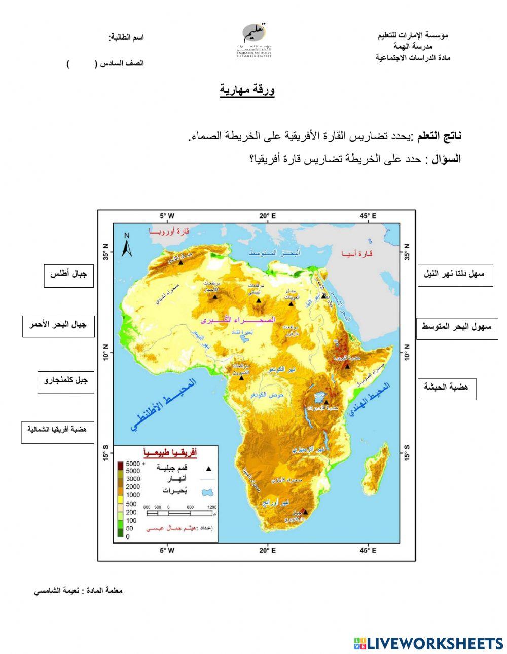 تضاريس القارة الأفريقية