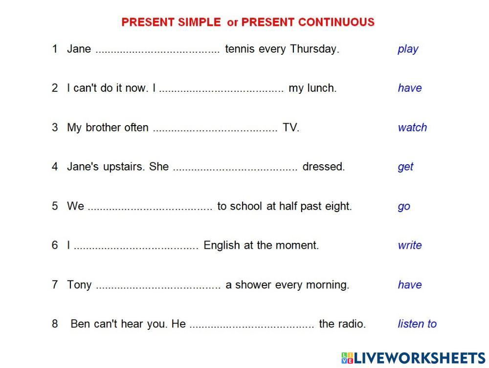 Present simple or present continuous