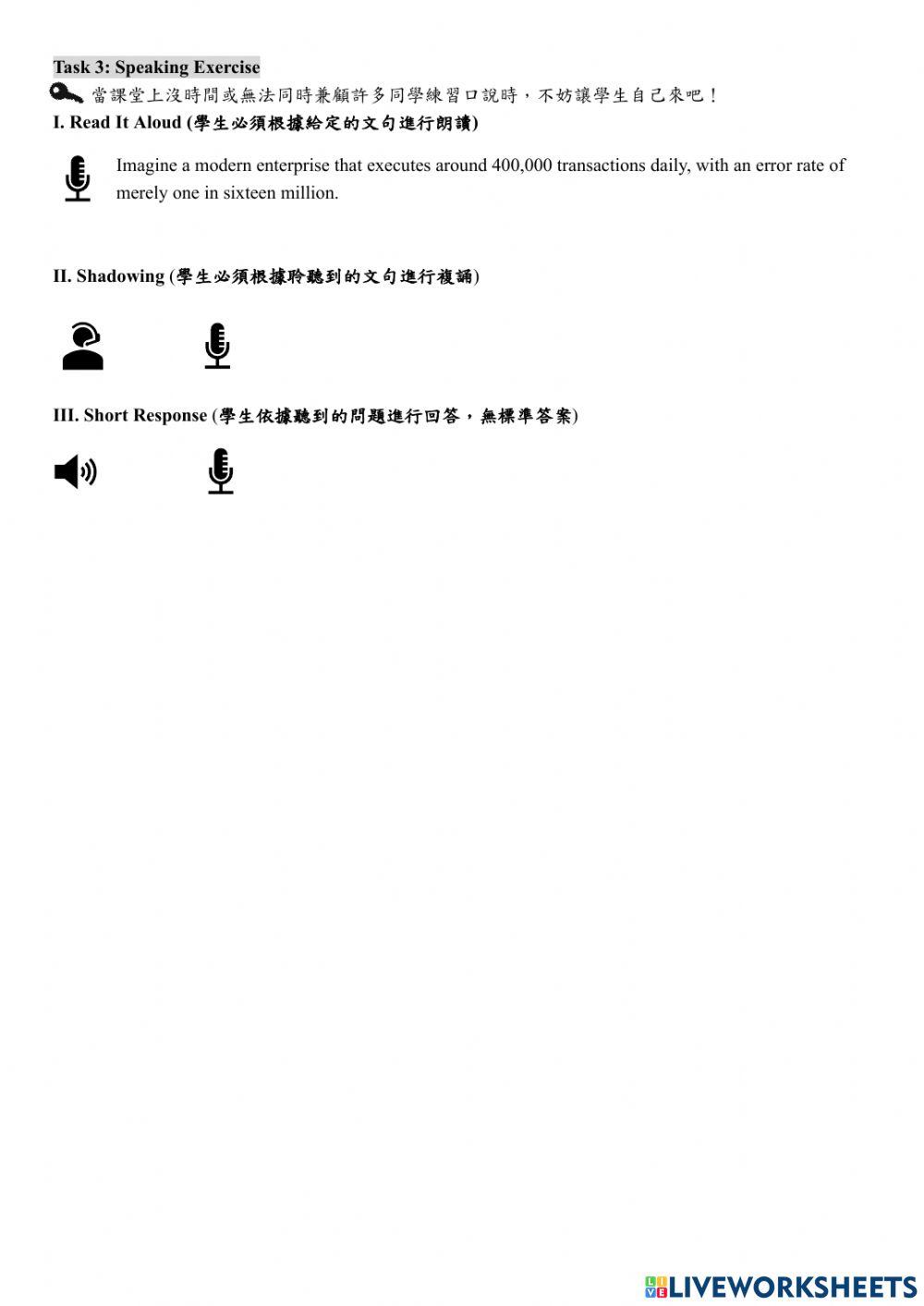 Liveworksheet Workshop 2021