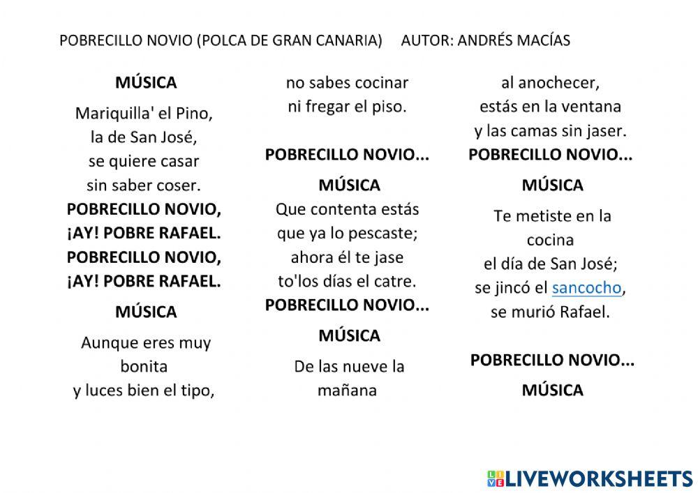 Pobrecillo novio (polca de Gran Canaria)