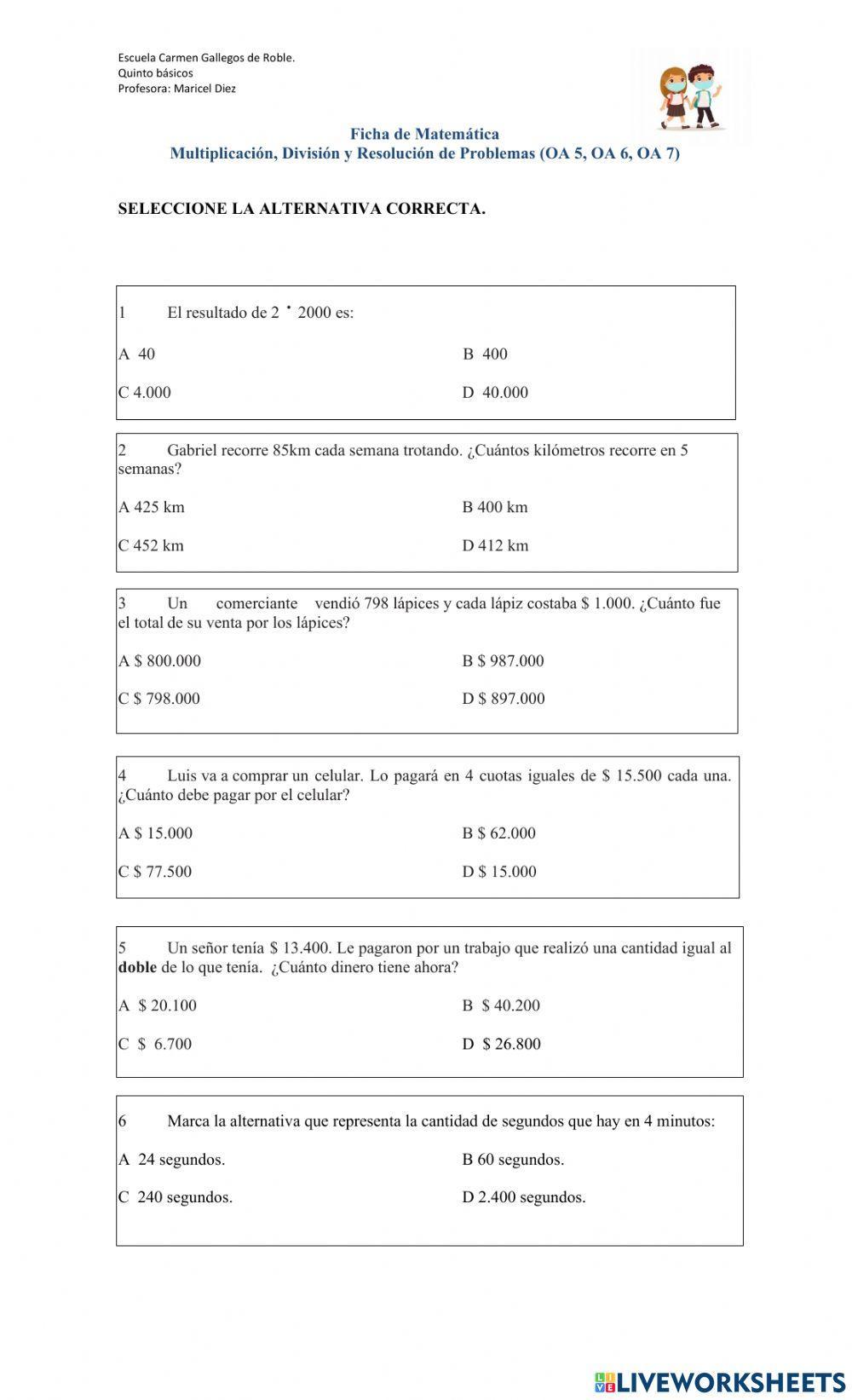 Multiplicació, división