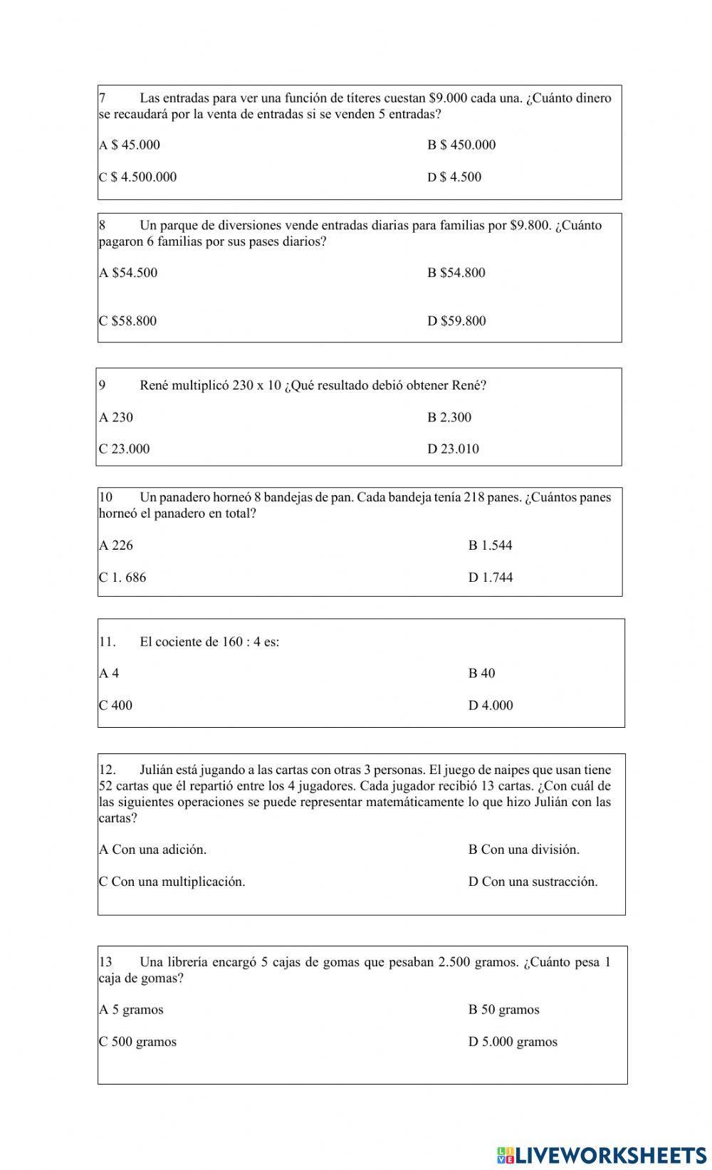 Multiplicació, división