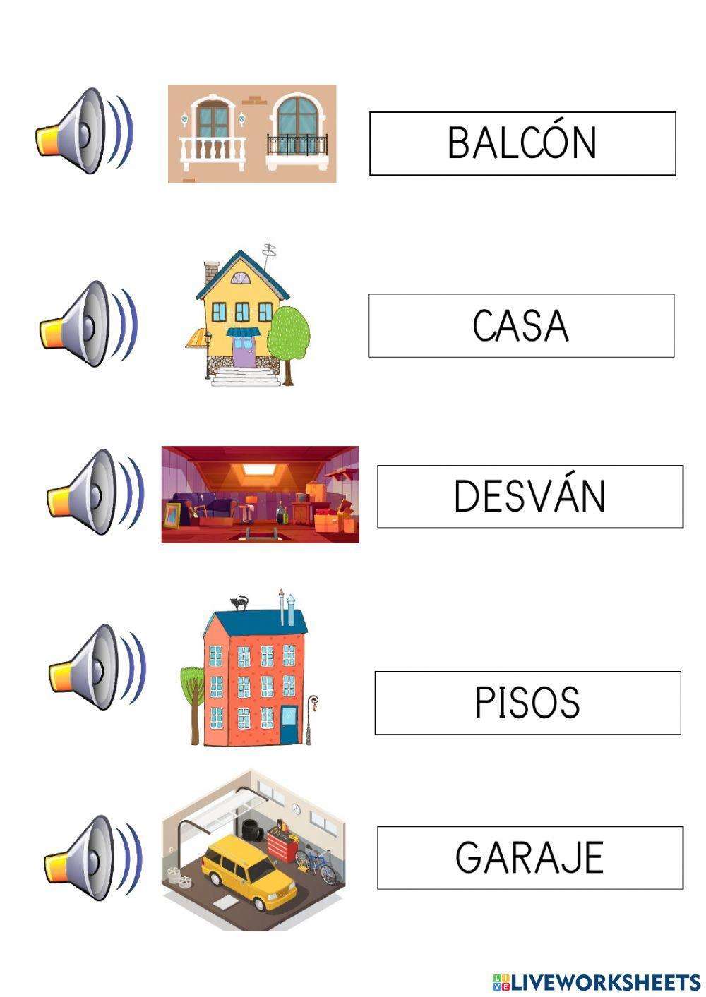 Vocabulario escrito estancias de la casa