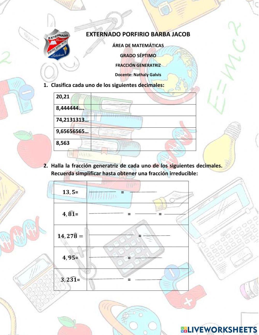 Fracción Generatriz
