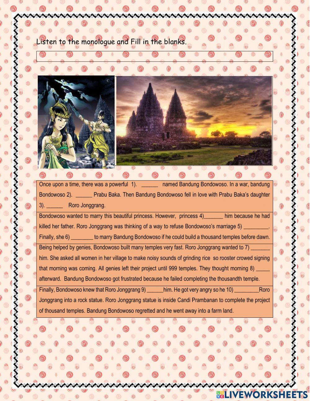 Legend : Prambanan and Tangkuban Perahu