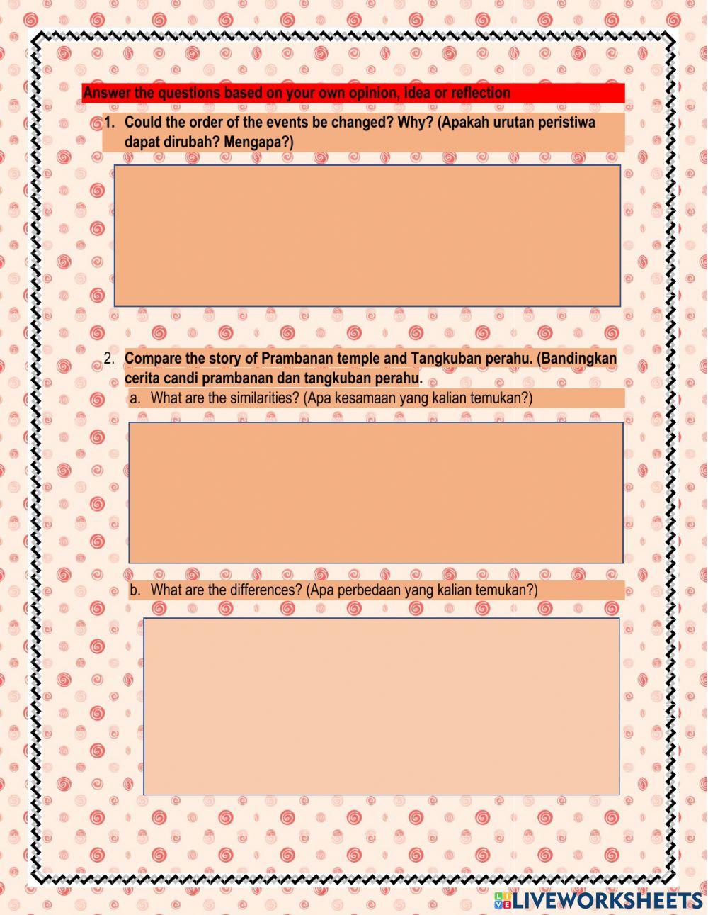 Legend : Prambanan and Tangkuban Perahu