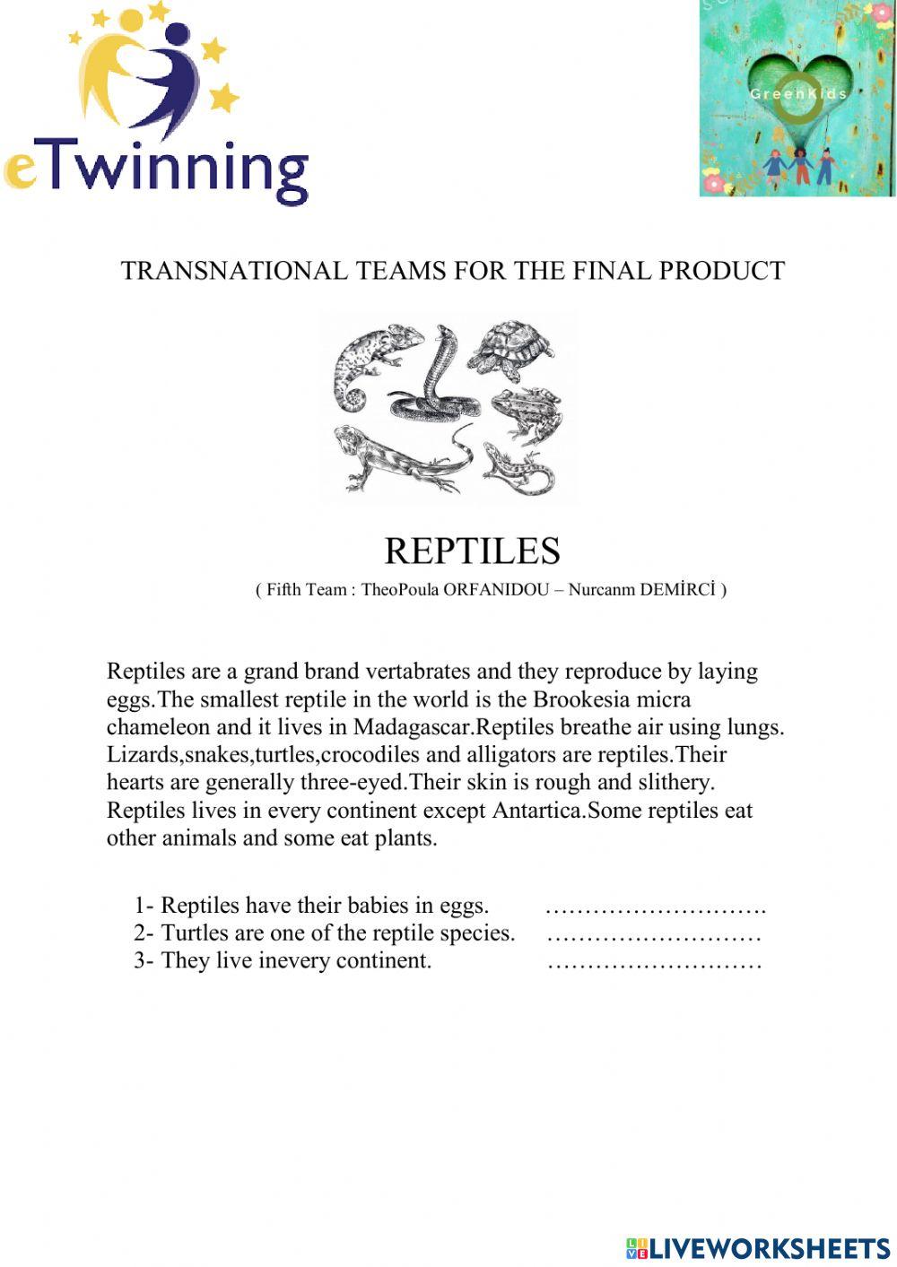 GreenKids E-Twinning Project (True-False Texts)