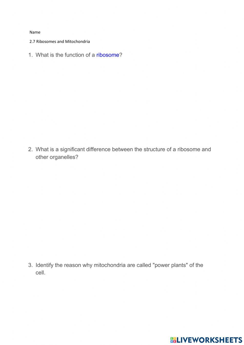 2.7 Ribosomes and Mitochondria