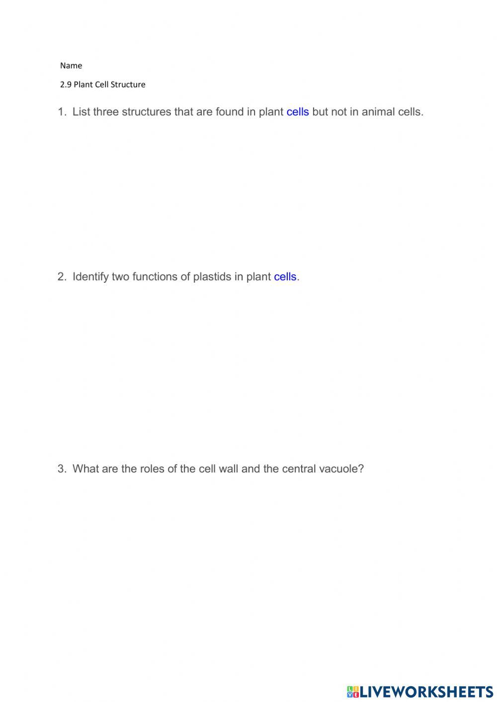 2.9 Plant Cell Structure
