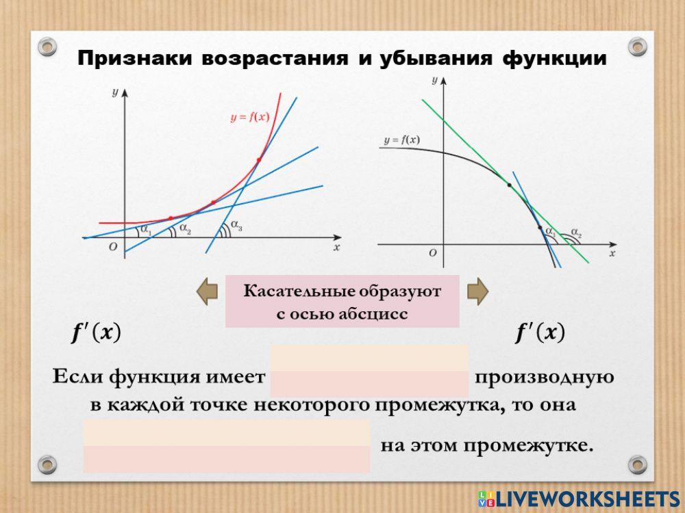 Возрастание и убывание функции