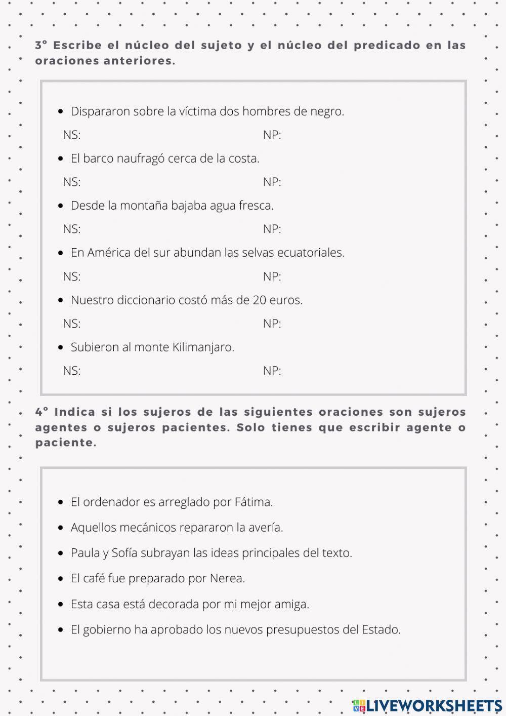 Enunciados, sujeto y predicado