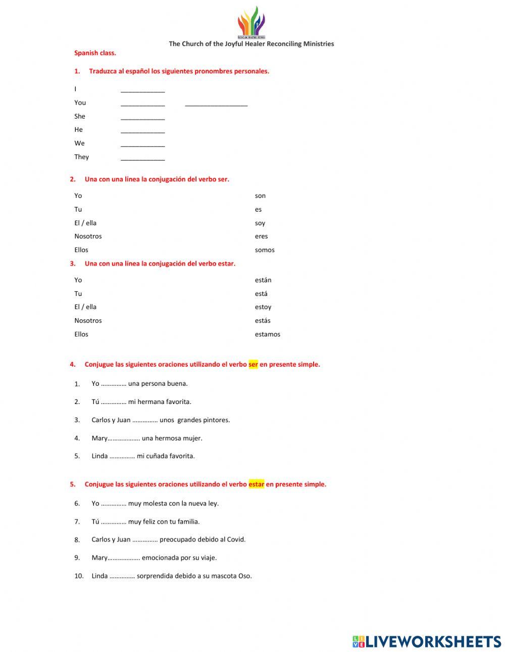 El verbo ser o estar