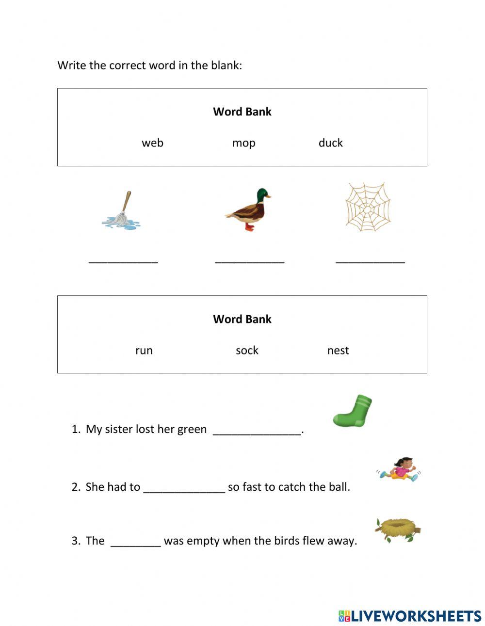 Phonics Writing Practice 2: Short e, o, u