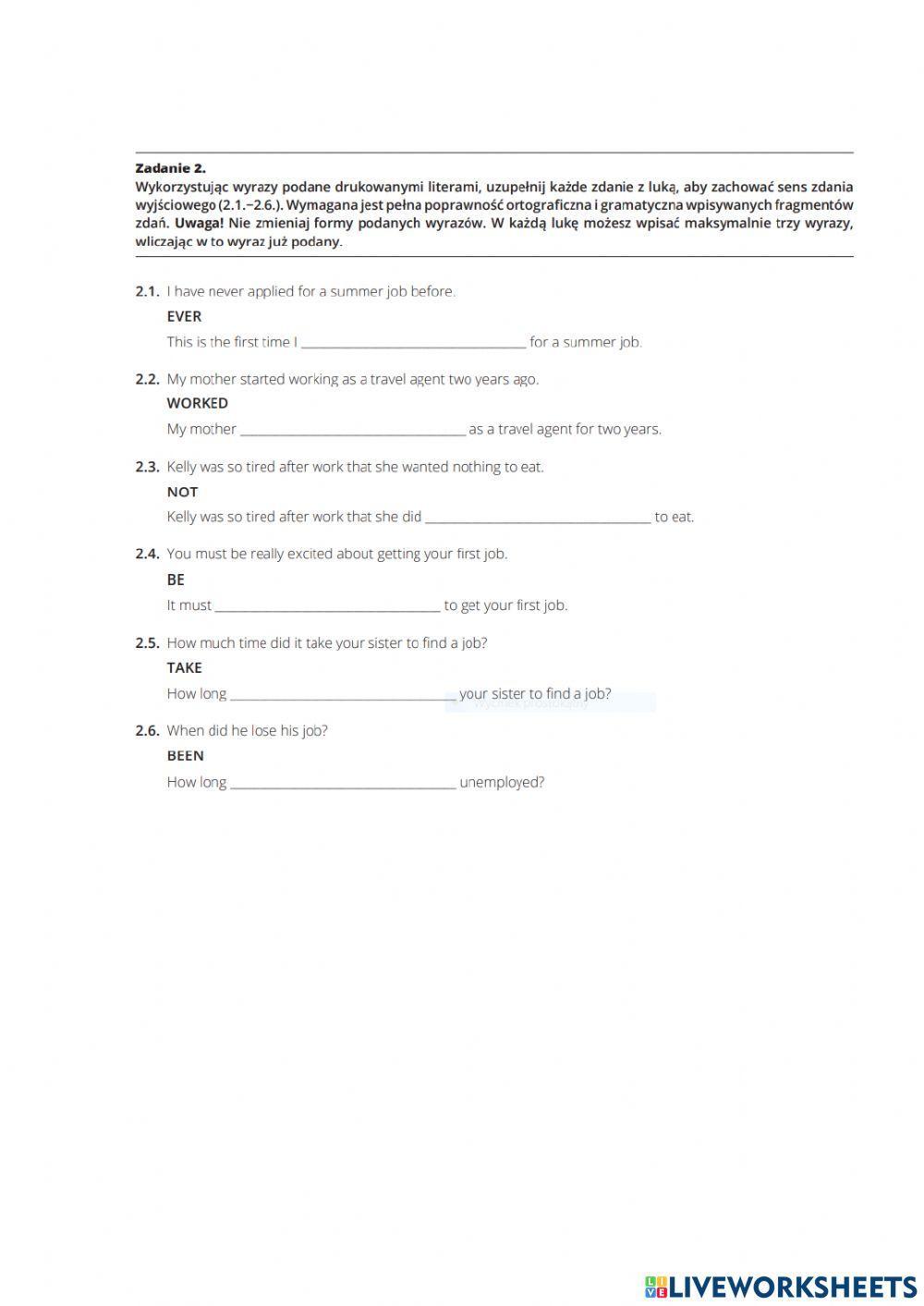 Egzamin ósmoklasisty - karta pracy 14