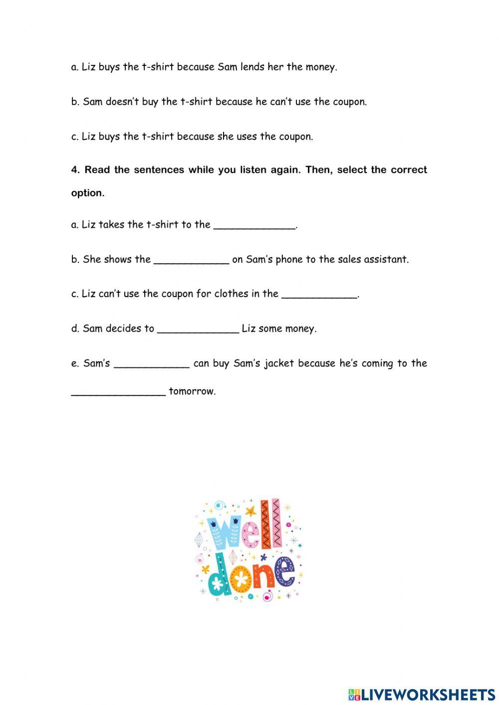 Listening: At the store