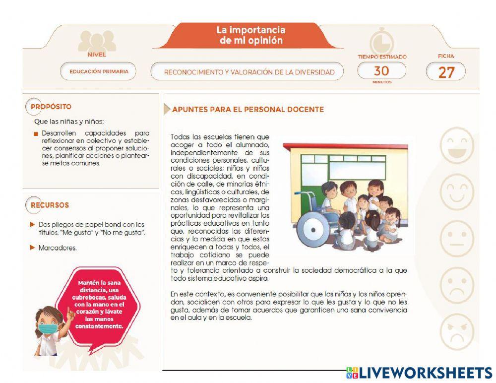 Ficha 27 -Mi opinión también cuenta-