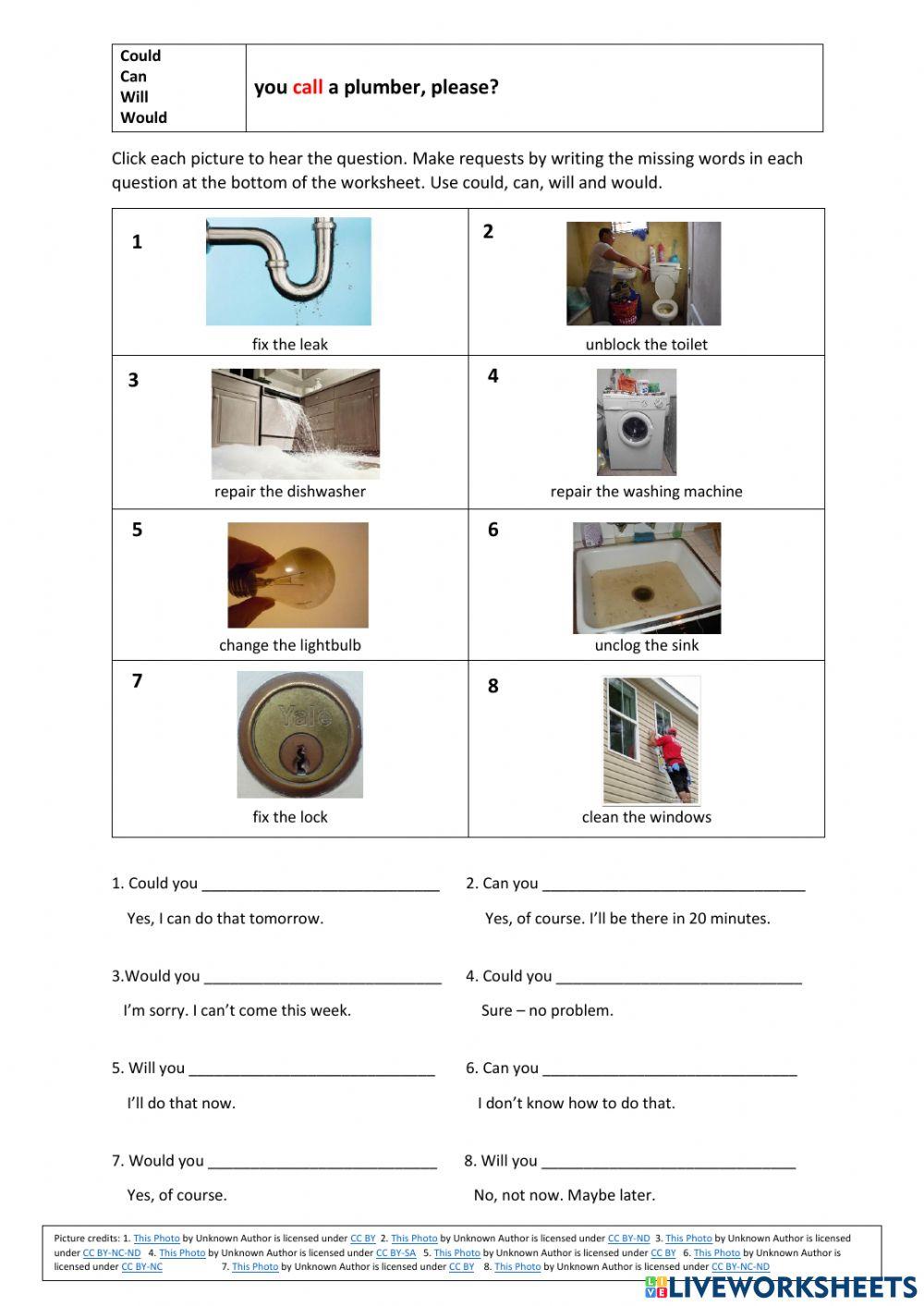 Could, would, will, can