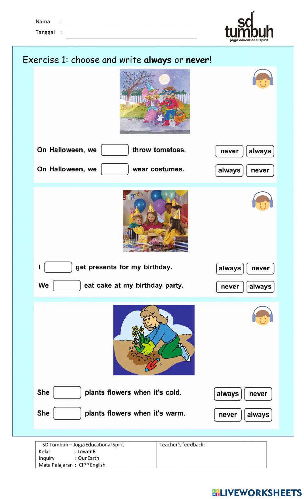 12 Months A Year: Always and Never-A