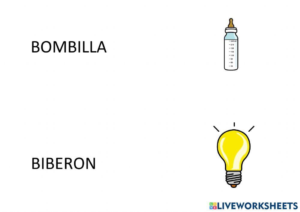 Lectura de trisílabas con B