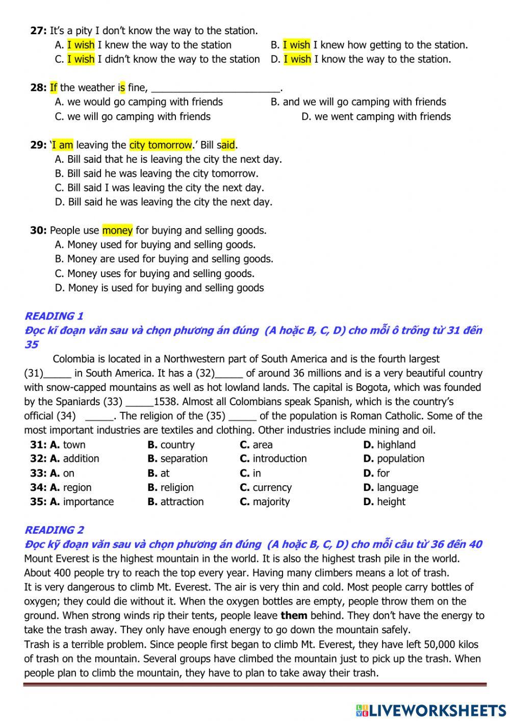 tuyen sinh 10 test 10