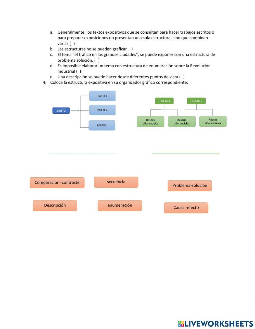 Estructuras de textos expositivos