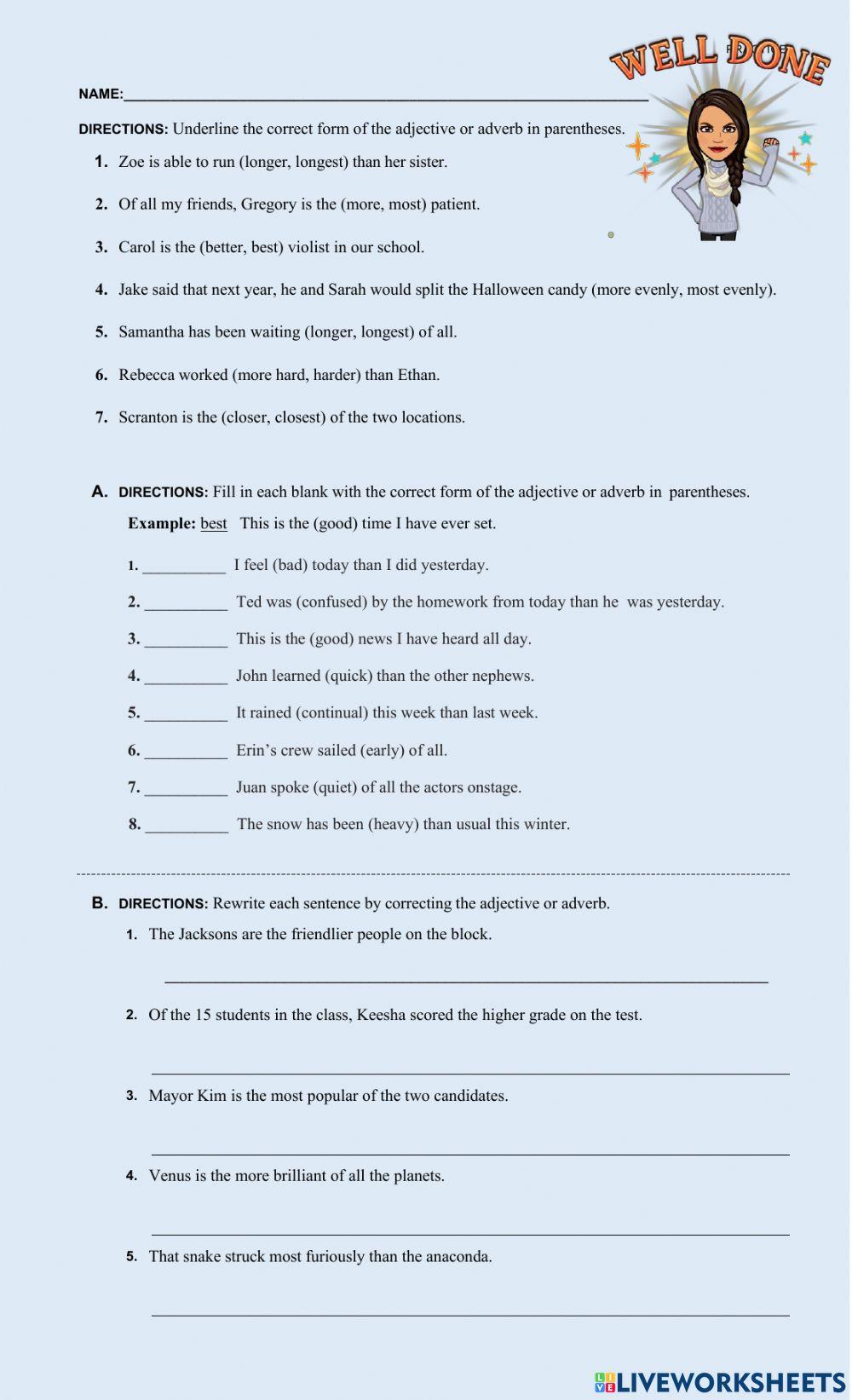 Comparatives and superlatives