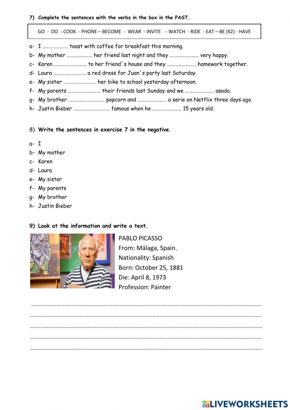 Dates and simple past