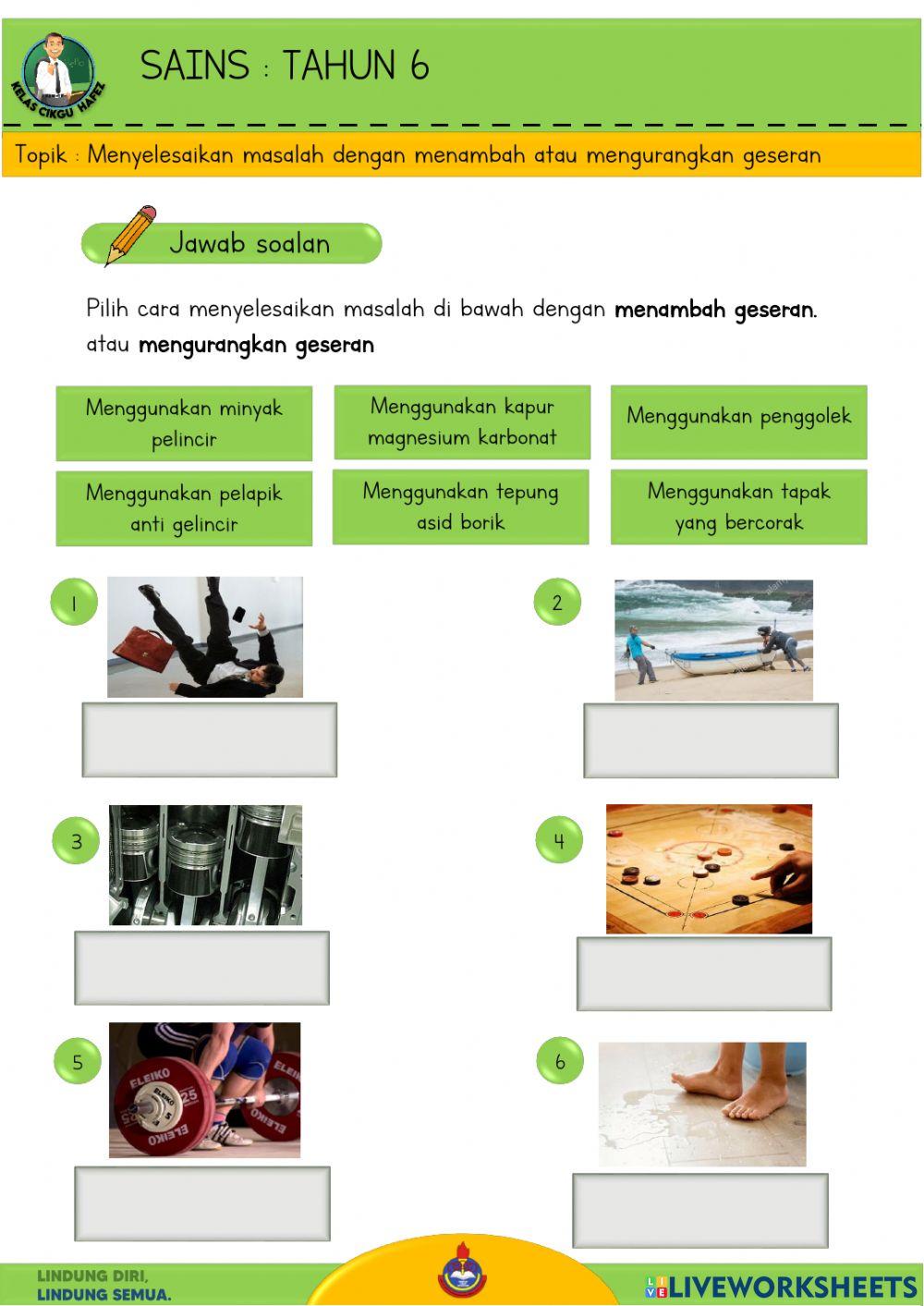 Sains T6 - Menambah mengurang geseran
