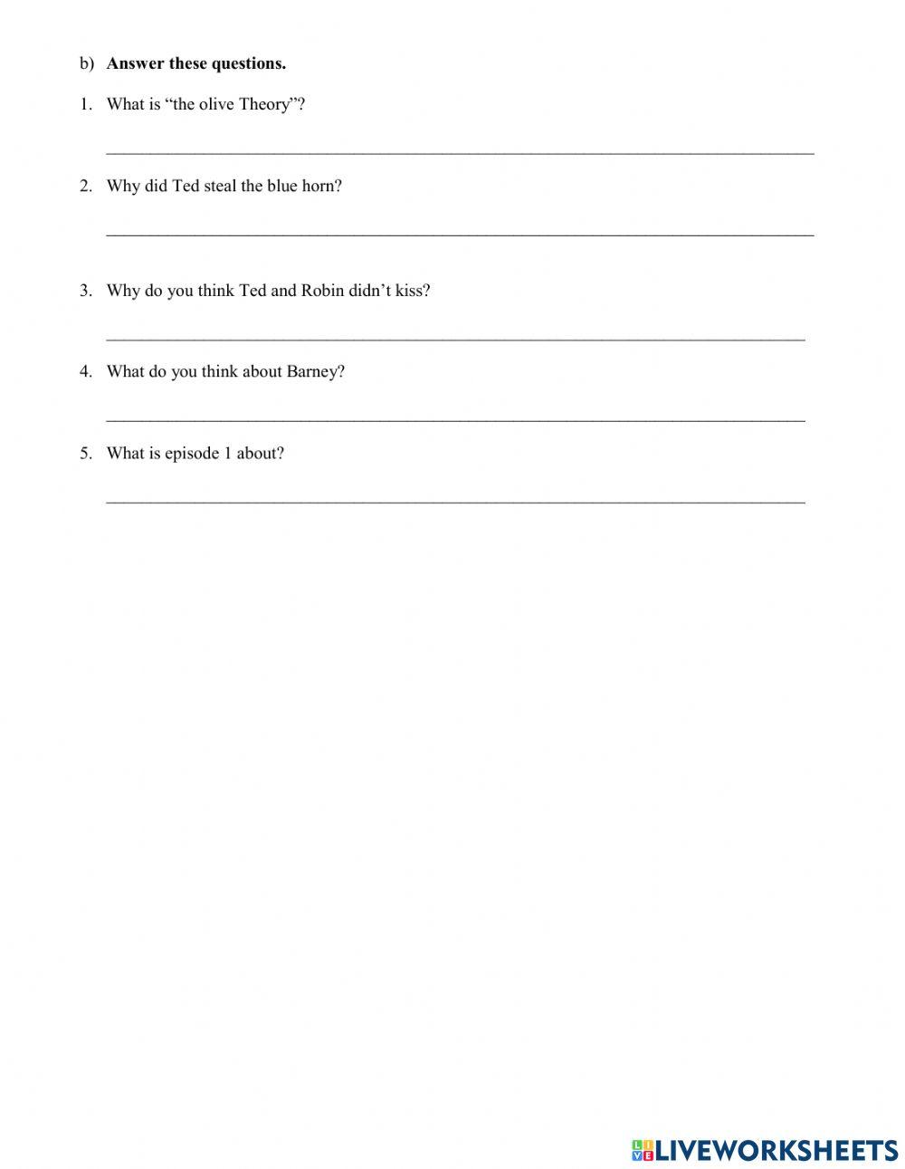 Video task: passive voice with How I met your mother episode 1