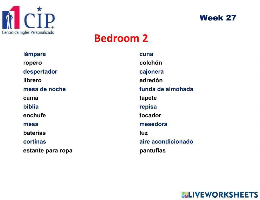 Bedroom 2 Exam Week 27