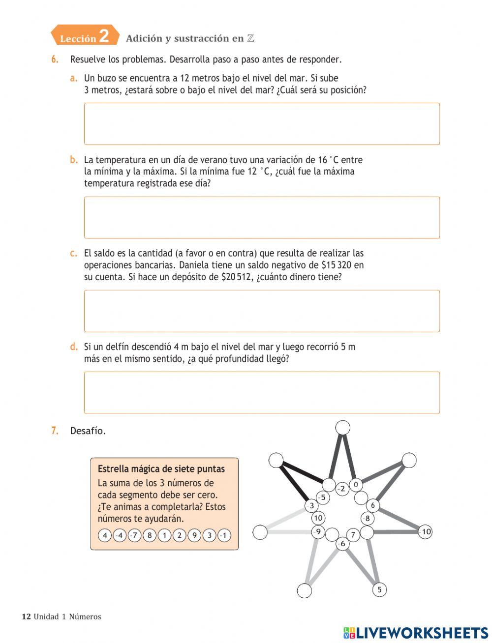 Adición  y sustracción en Z