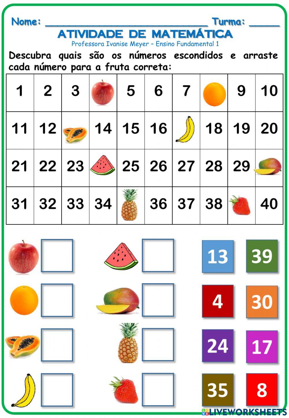 Sequência numérica até 40