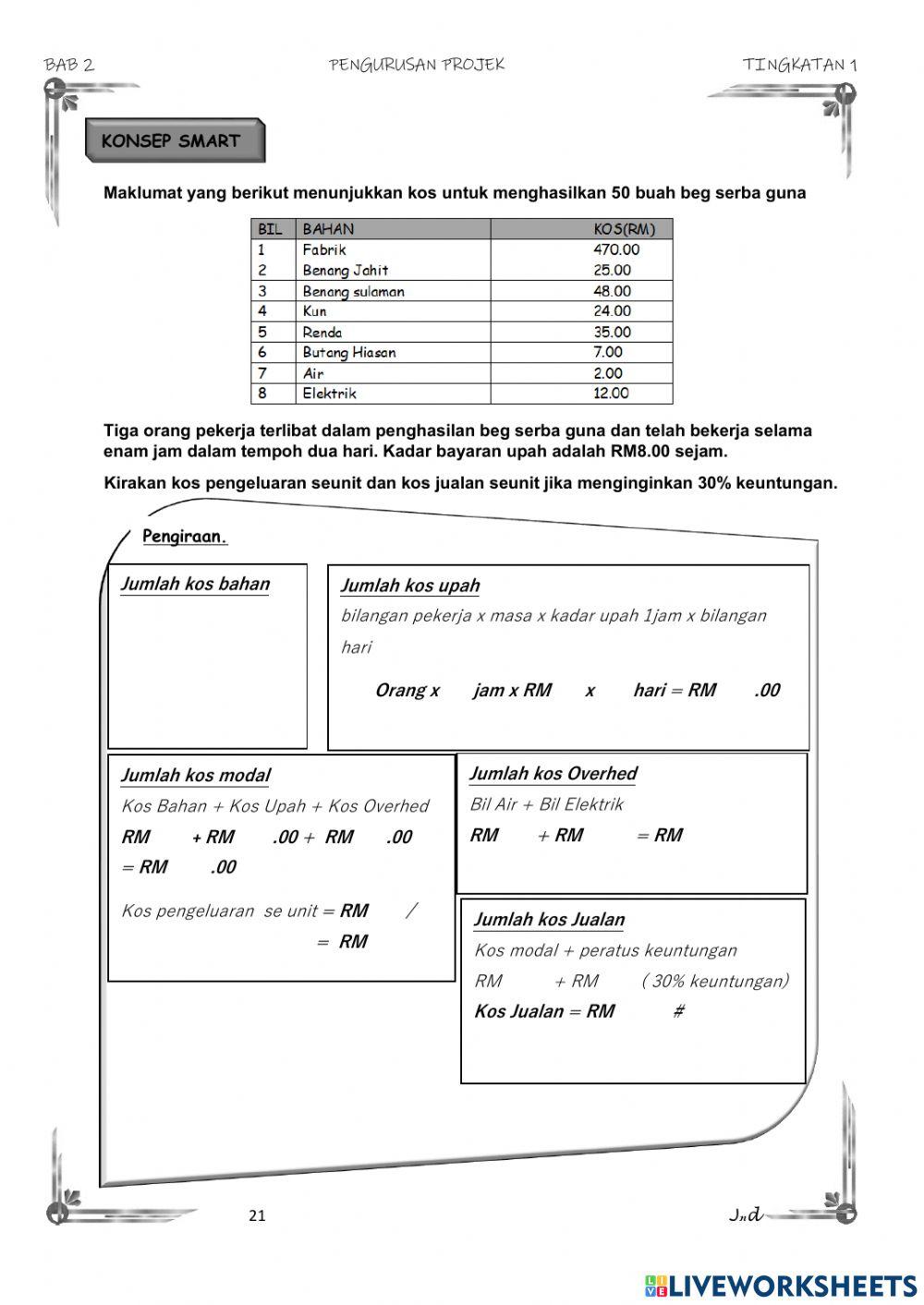 Rbt tingkatan 1 bab 2 Pengurusan Projek