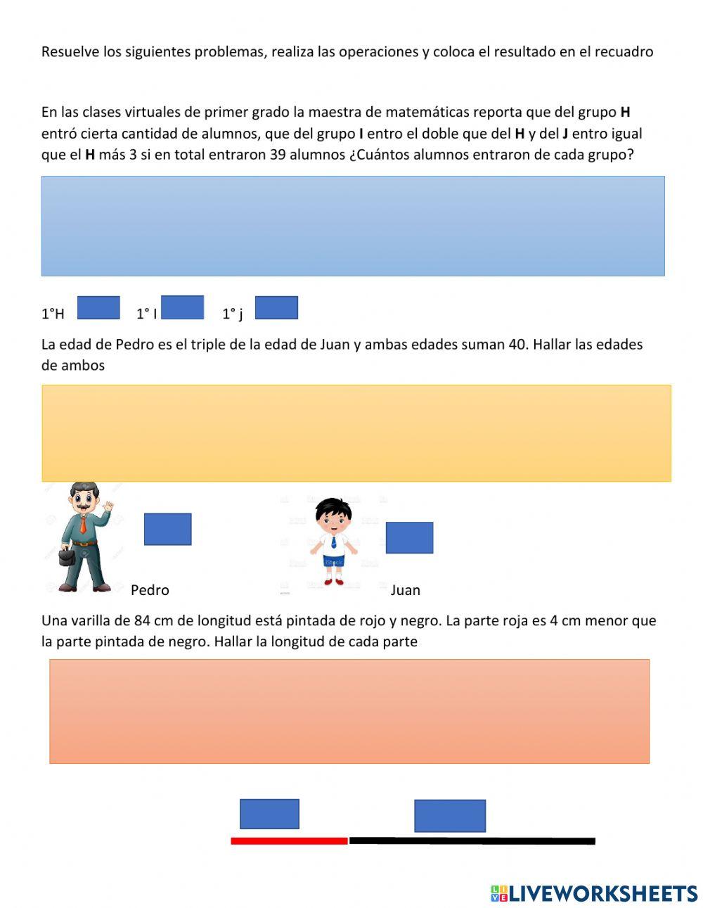 Problemas de ecuaciones